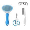 Pet Grooming Kit with Massage Comb Thick Tooth Comb Nail Clippers 3 Piece Set for Pet Hair Removal Cleaning And Beauty
