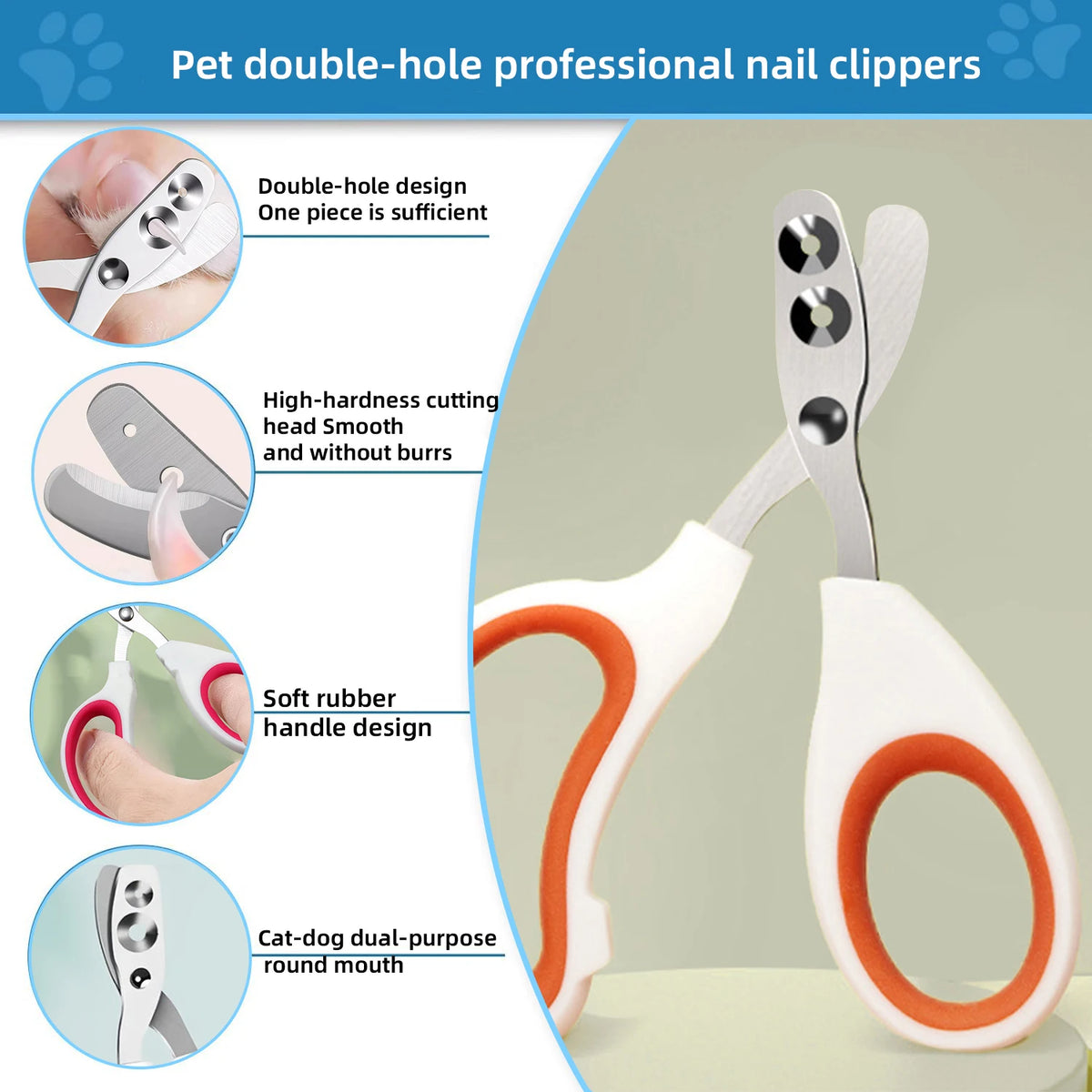 Pet Grooming Kit with Massage Comb Thick Tooth Comb Nail Clippers 3 Piece Set for Pet Hair Removal Cleaning And Beauty